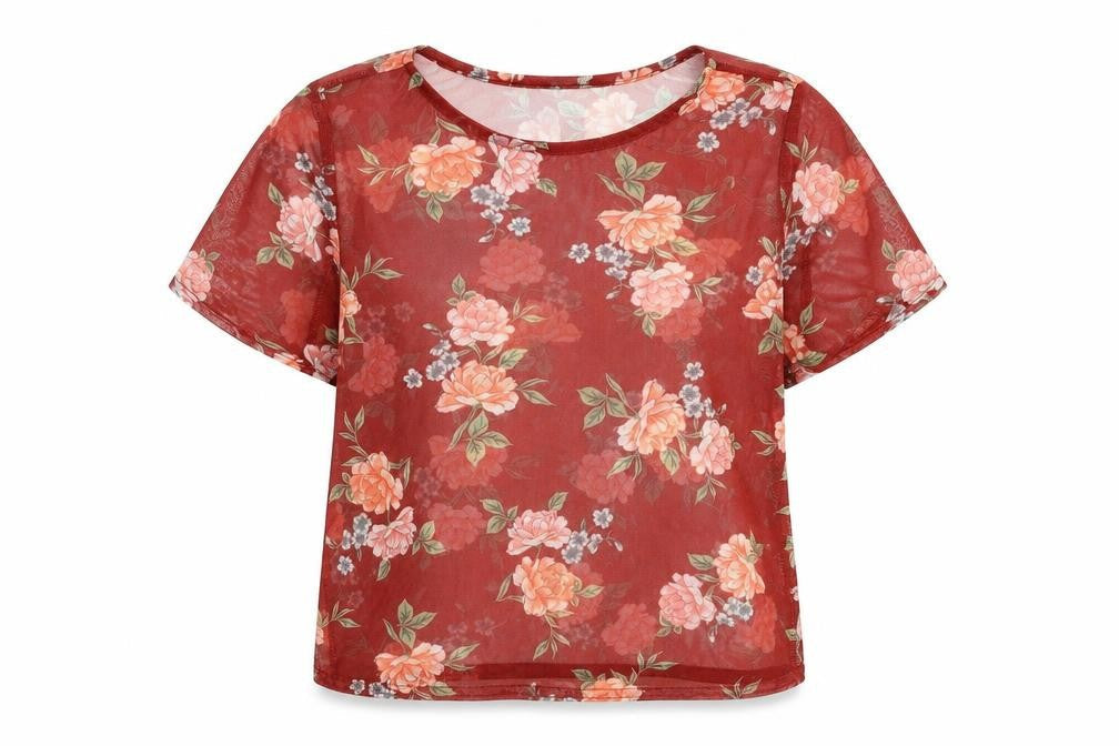New Look 915 Girls Orange Floral  Basic Blouse Size 10-11 Years