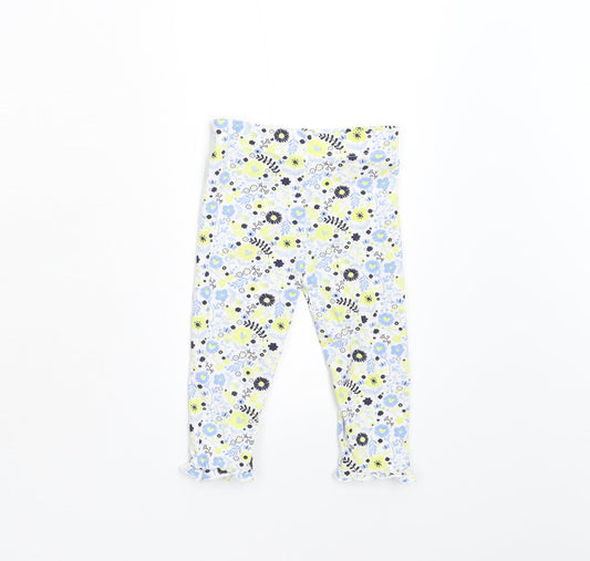 Lullaby Baby White Floral  Sweatpants Leggings Size 9-12 Months