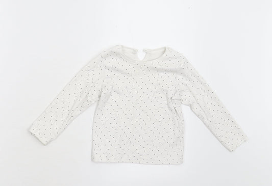 Primark Baby White Polka Dot  Basic T-Shirt Size 18-24 Months