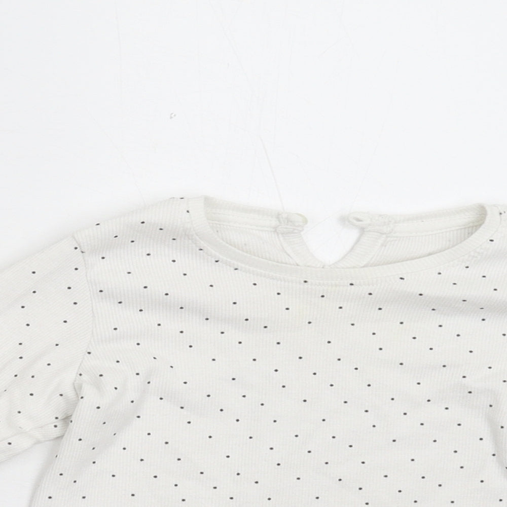 Primark Baby White Polka Dot  Basic T-Shirt Size 18-24 Months