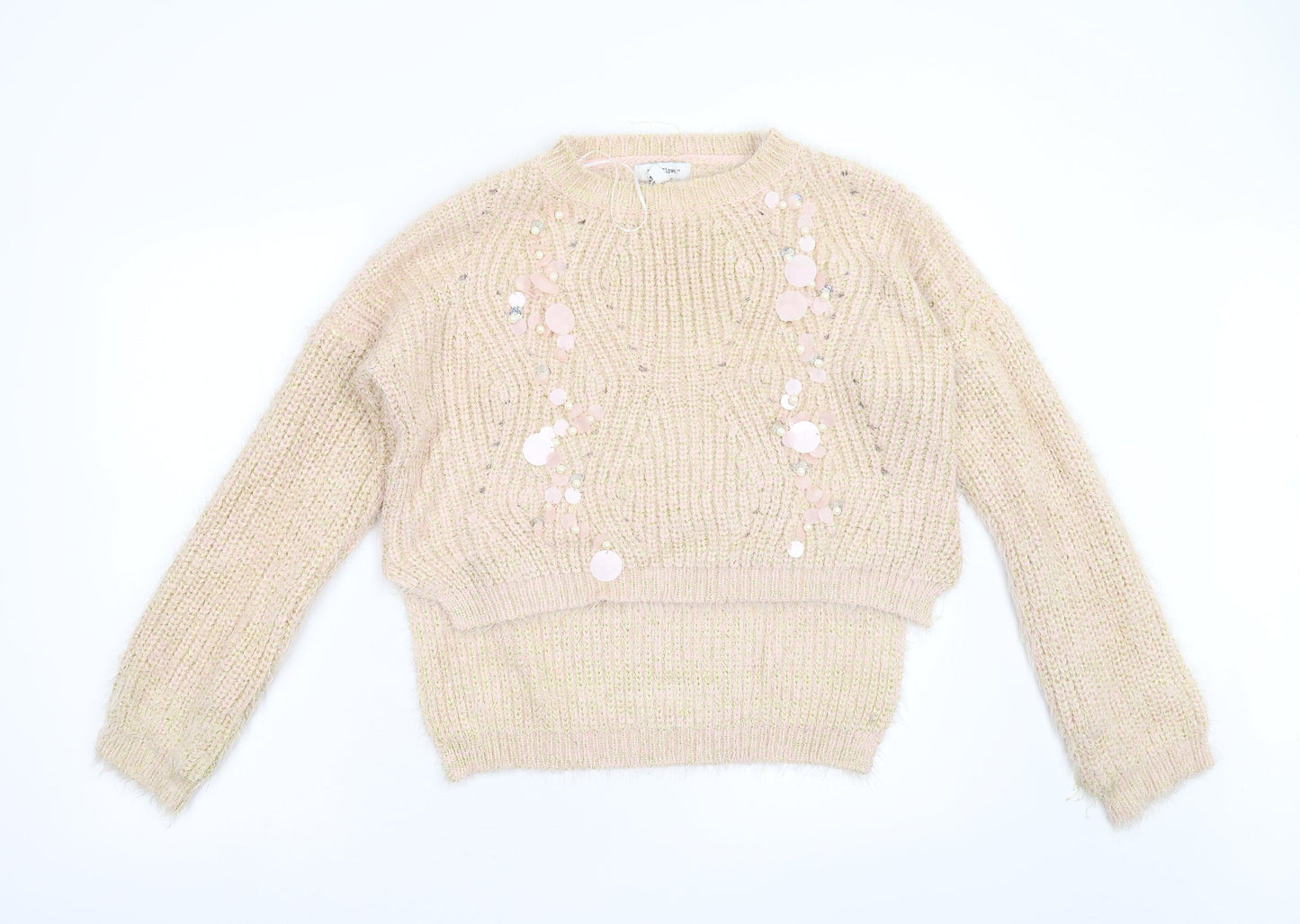 Wild Flower Womens Pink  Knit Pullover Jumper Size M