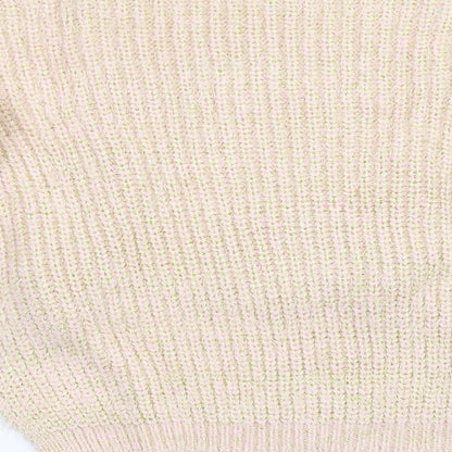 Brand and care label for Wild Flower women’s pink knit jumper, size M