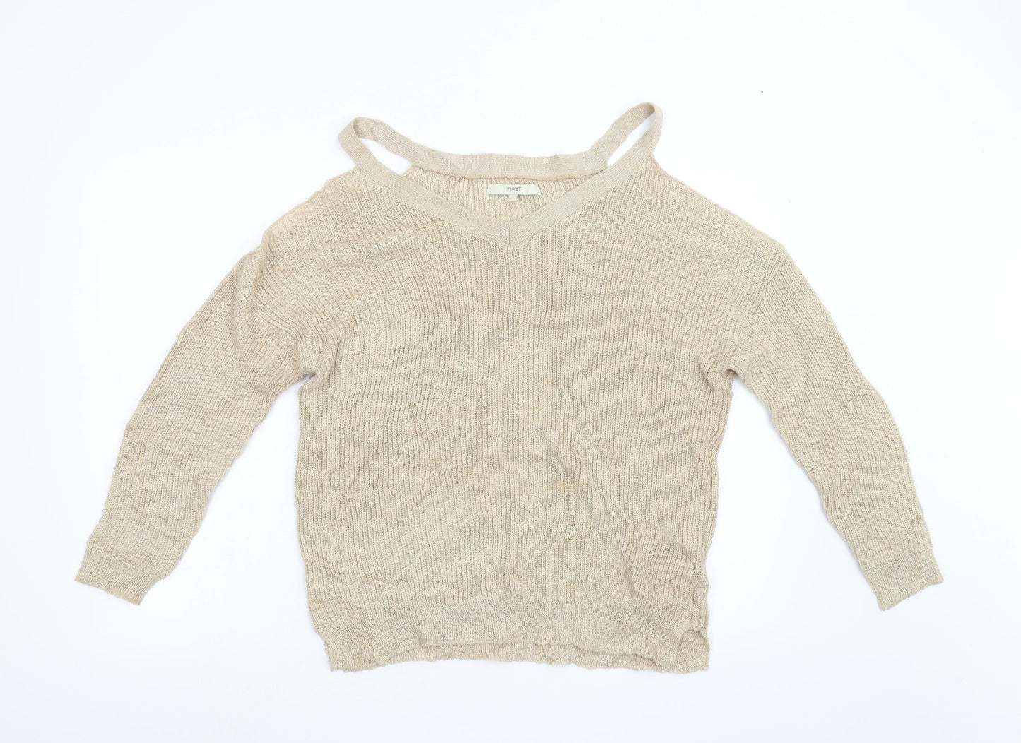 NEXT Womens Gold  Knit Pullover Jumper Size 14