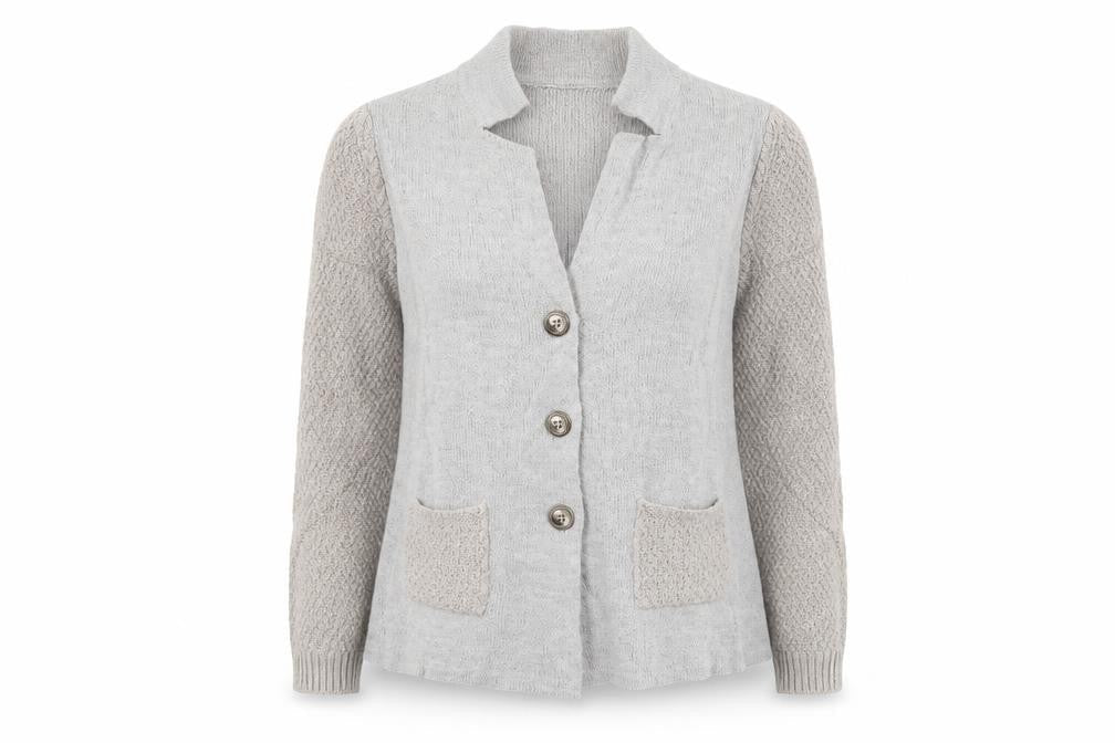 Mida Womens Grey   Cardigan Jumper Size L