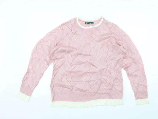 Amber Womens Pink   Pullover Jumper Size 16