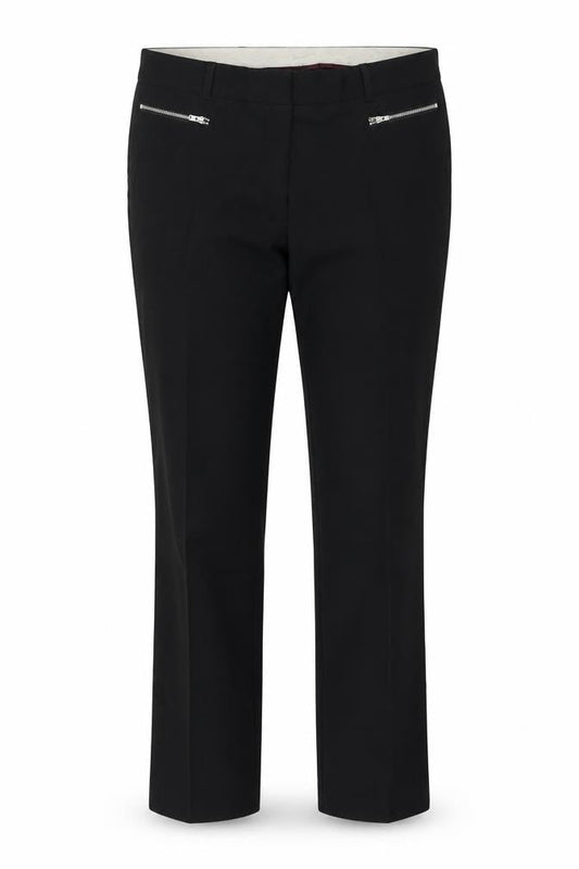 Front view of Papaya women’s black dress pants trousers, size UK 12, 26-inch leg