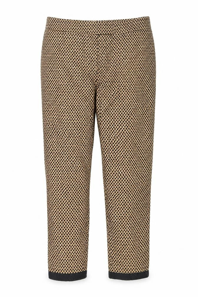 Marks & Spencer Womens Gold Geometric  Trousers  Size 12 L23 in