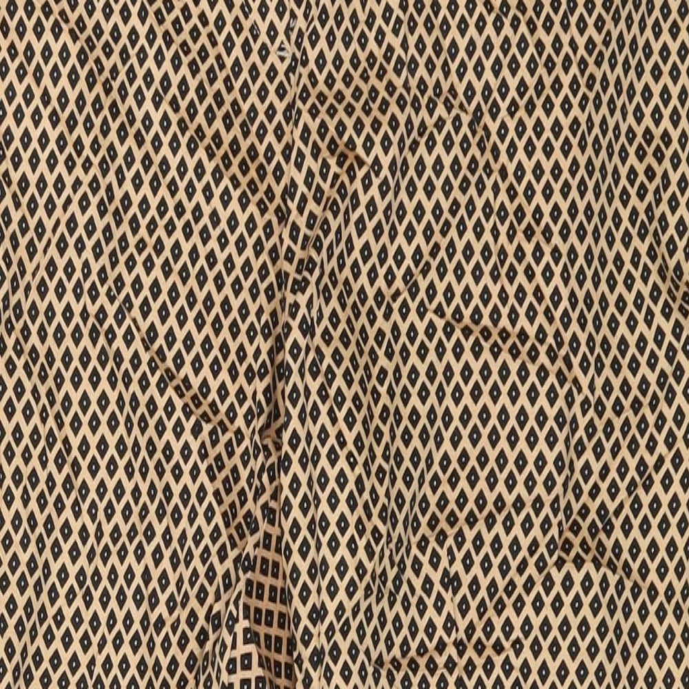 M&S Womens Gold Geometric  Trousers  Size 12 L23 in