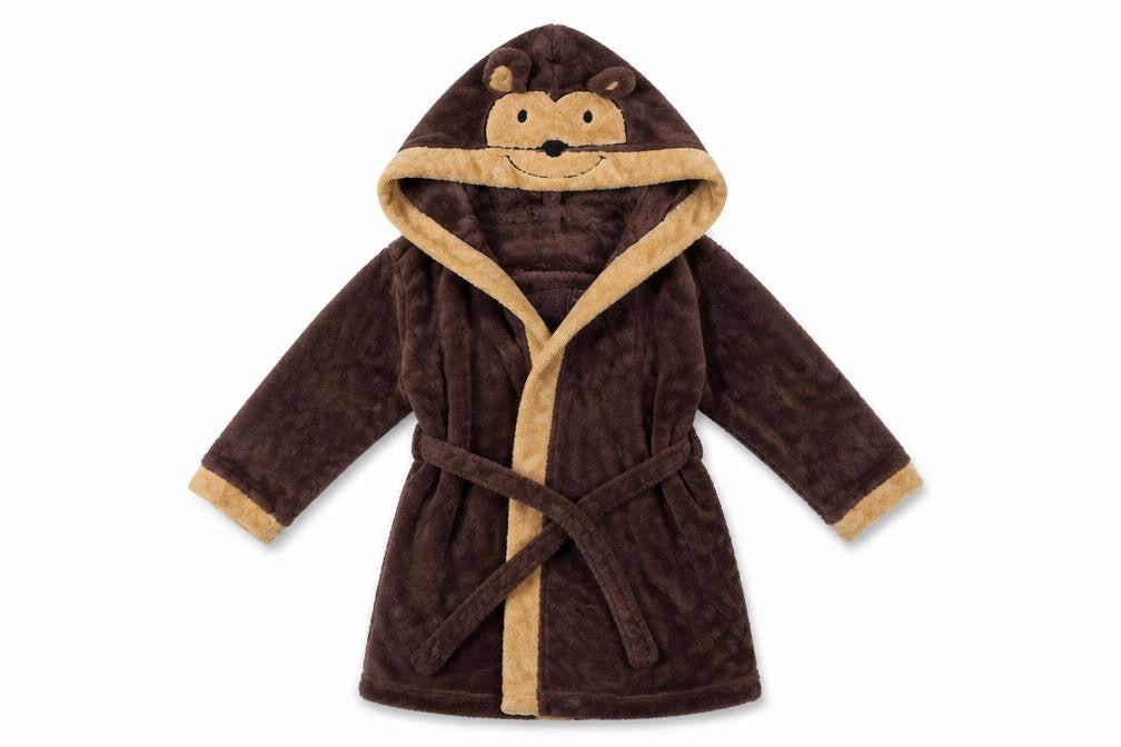 TU Boys Brown Solid   Robe Size 3-4 Years  - Monkey