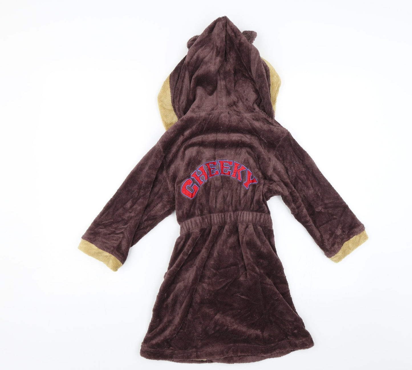 TU Boys Brown Solid   Robe Size 3-4 Years  - Monkey