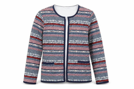 Gabriella Vicenza Womens Blue Striped  Jacket  Size 10