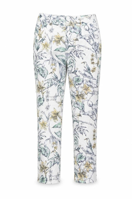 Zara Womens White Floral  Chino Trousers Size XS L24 in