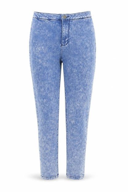 Front view of Denim & Co. girls’ blue skinny jeans, size 12-13, years