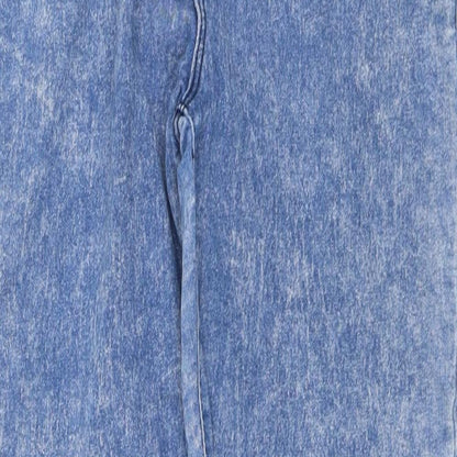 Close-up detail of Denim & Co. girls’ blue skinny jeans, size 12-13, years