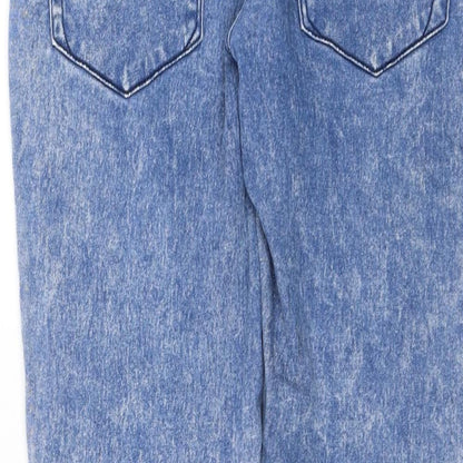 Brand and care label for Denim & Co. girls’ blue skinny jeans, size 12-13, years