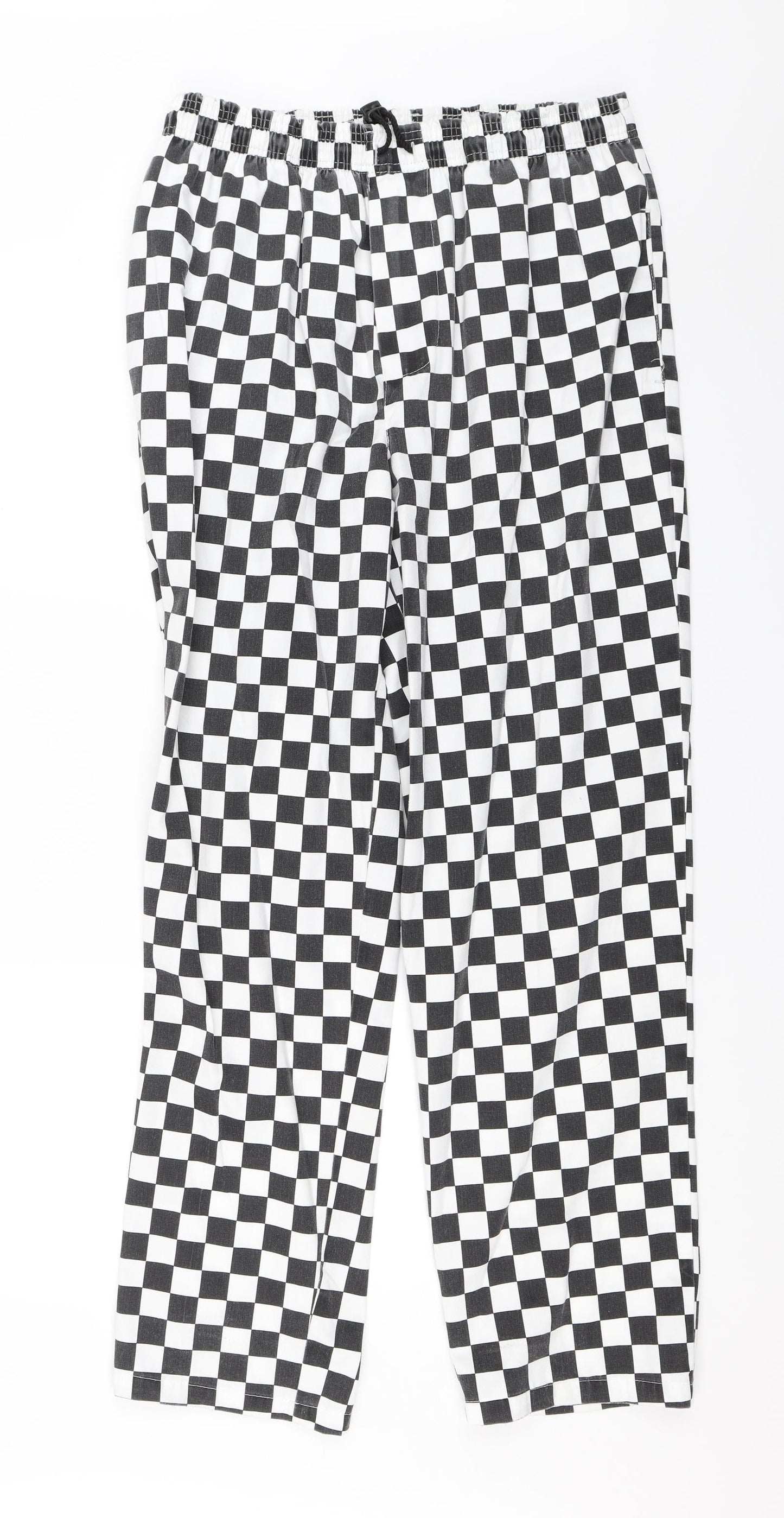 Preworn Womens White Check  Trousers  Size L L30 in