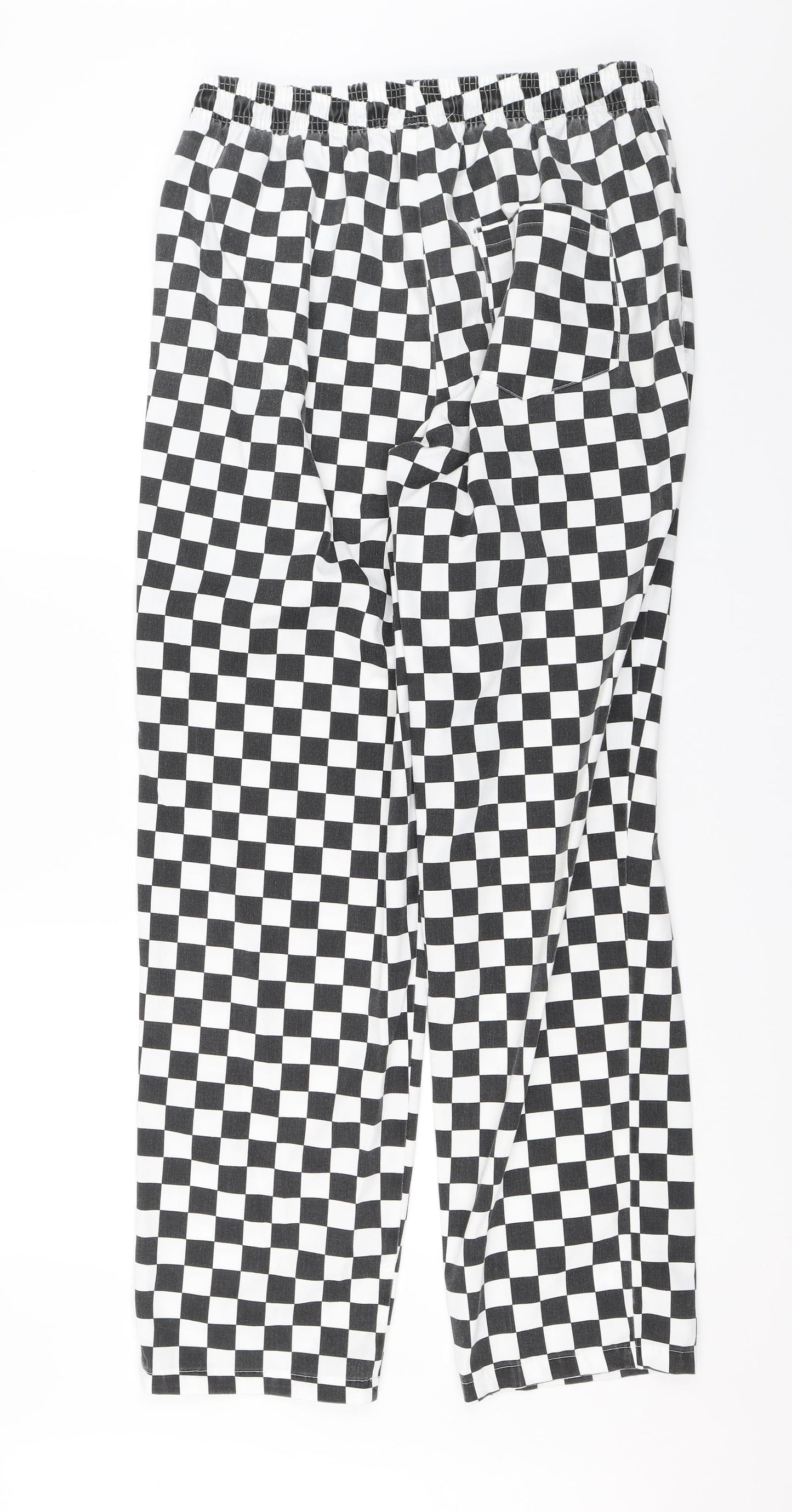 Preworn Womens White Check  Trousers  Size L L30 in