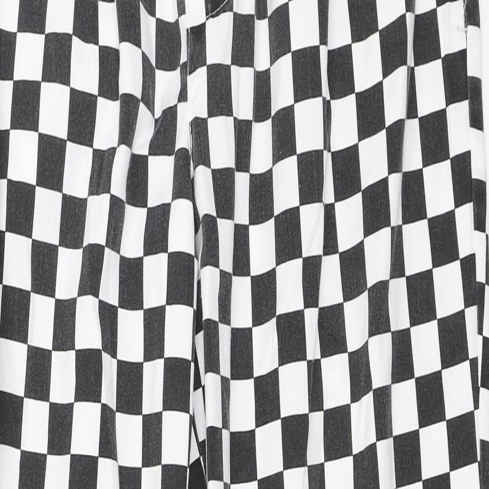 Preworn Womens White Check  Trousers  Size L L30 in
