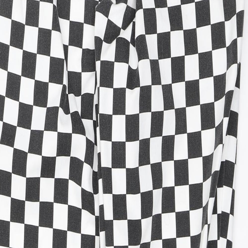 Preworn Womens White Check  Trousers  Size L L30 in
