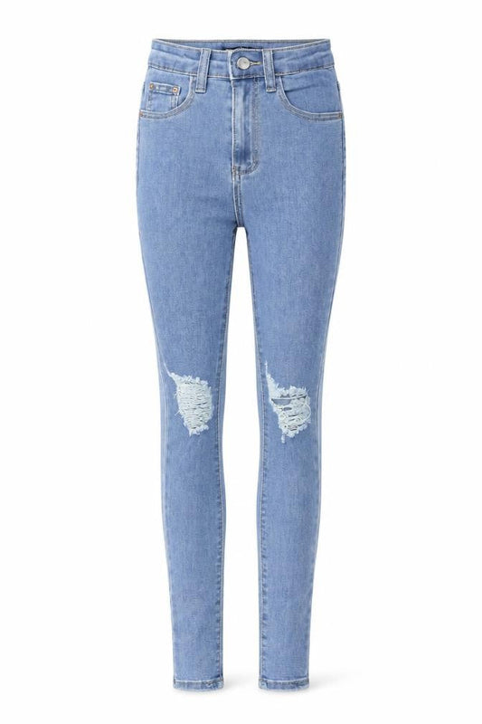 PRETTYLITTLETHING Womens Blue  Denim Skinny Jeans Size 4 L27 in