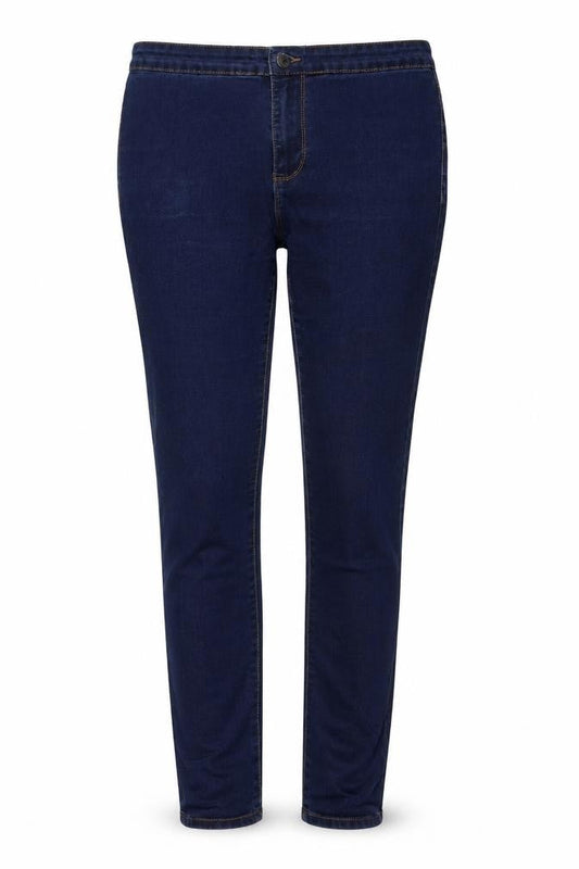 Front view of Denim & Co. women’s blue skinny jeans, size UK 12, 27-inch leg