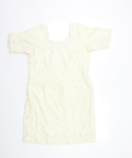 Preworn Womens Ivory   Tunic Blouse Size M