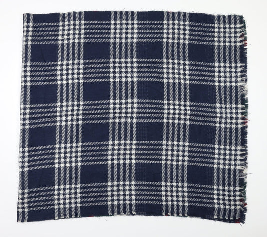 Preworn Womens Blue Plaid   Shawl/Wrap