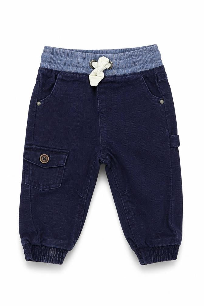 Matalan Baby Blue   Cargo Trousers Size 3-6 Months