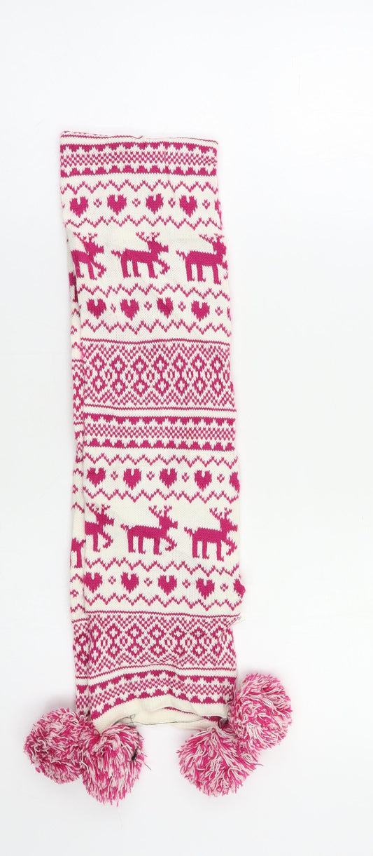 George Girls Pink Fair Isle  Scarf Scarves & Wraps Size Regular