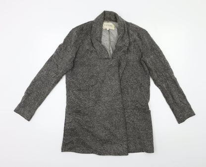 River Island Womens Grey Herringbone  Overcoat Blazer Size 8