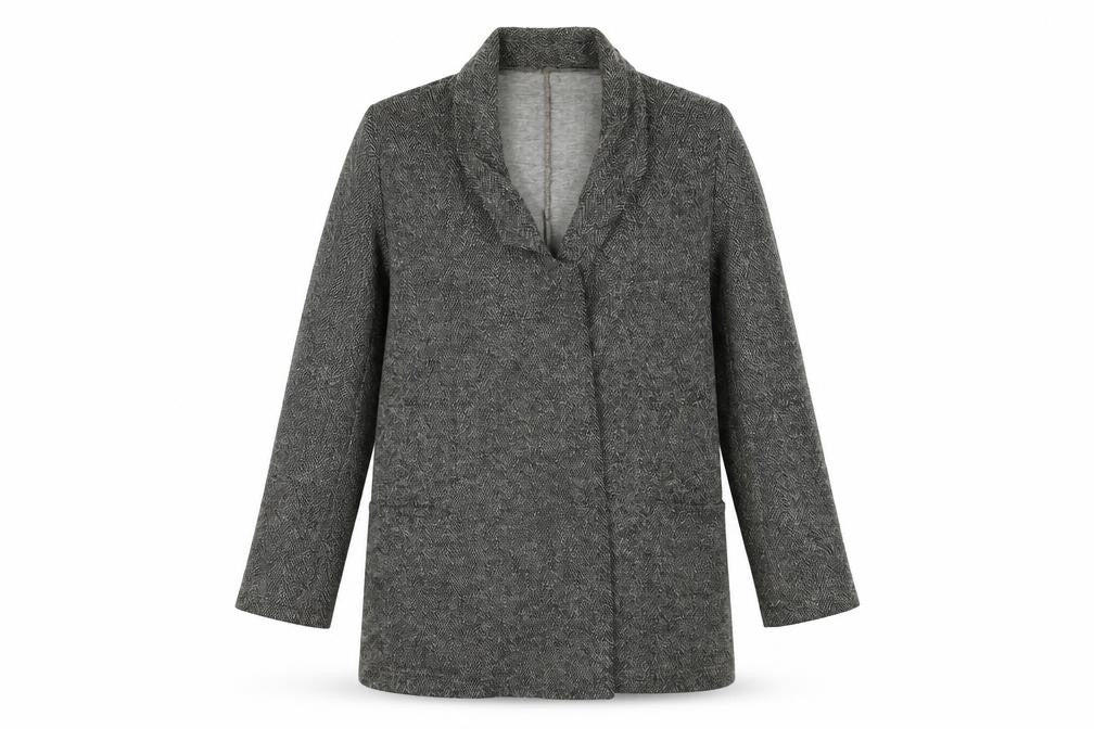 River Island Womens Grey Herringbone  Overcoat Blazer Size 8