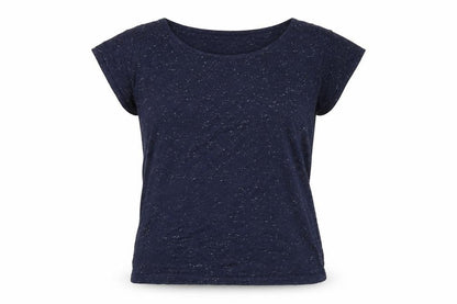 Front view of Atmosphere women’s blue basic t-shirt, size UK 6