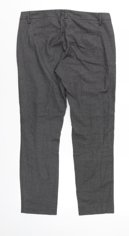 Preloved Benneton Womens Grey Herringbone  Trousers  Size 10 L26 in - Back