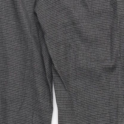 Preloved Benneton Womens Grey Herringbone  Trousers  Size 10 L26 in - Label