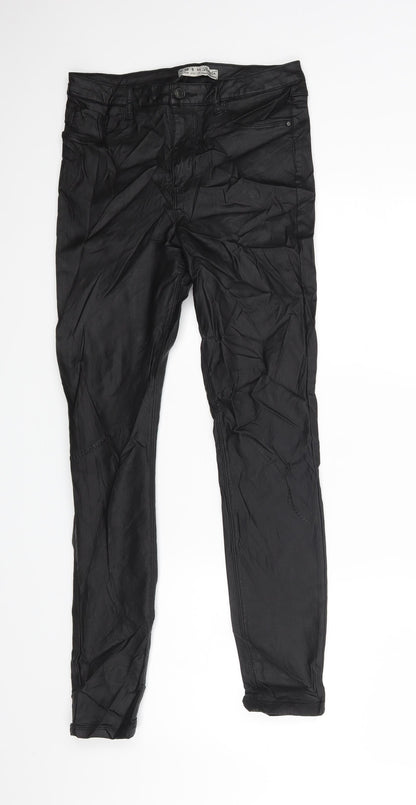 Additional front view of Denimco women’s black trousers, size UK 12, 27-inch leg