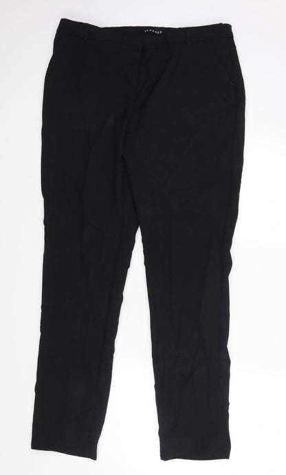 Peacocks Womens Black   Trousers  Size 14 L25 in