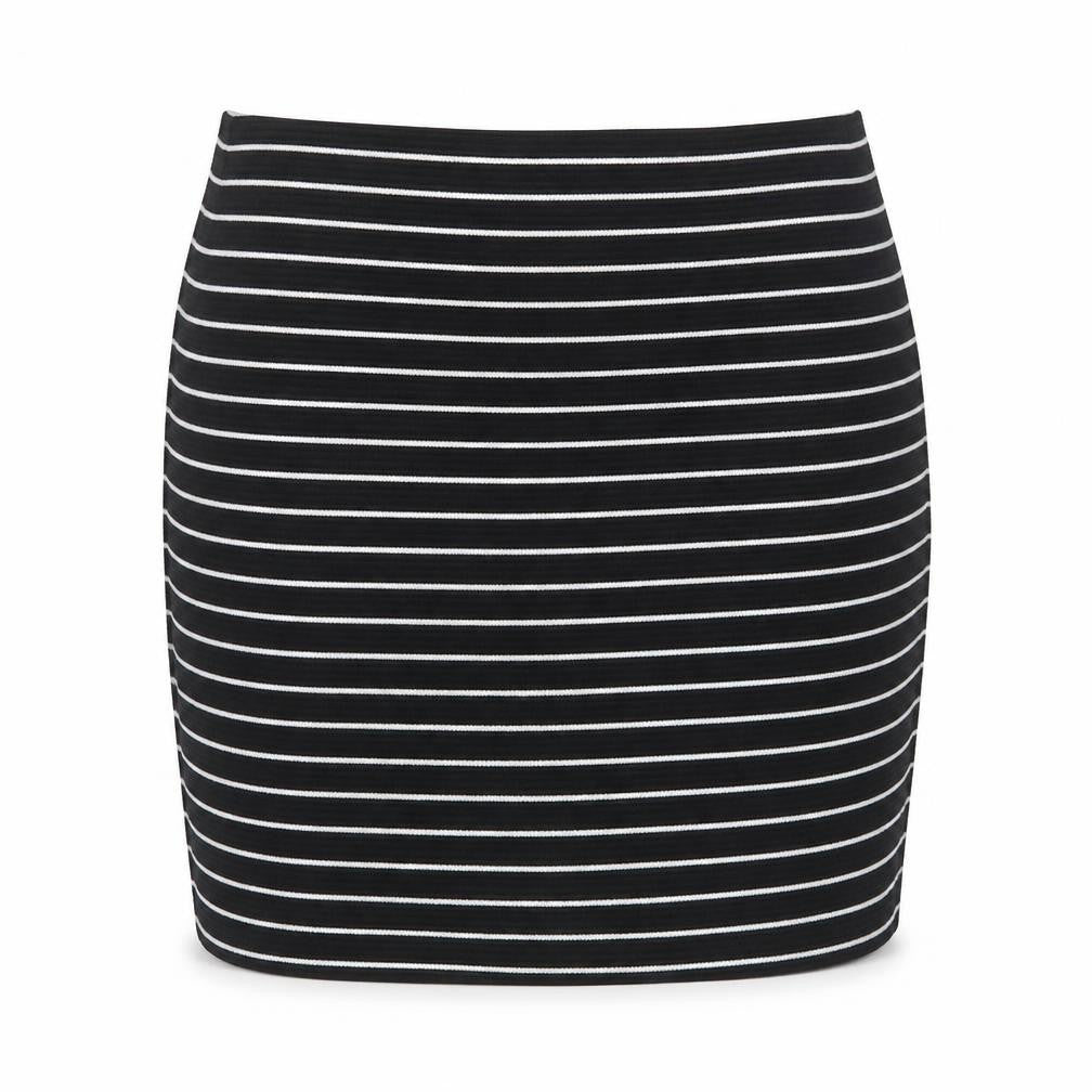 Zara Womens Black Striped  Mini Skirt