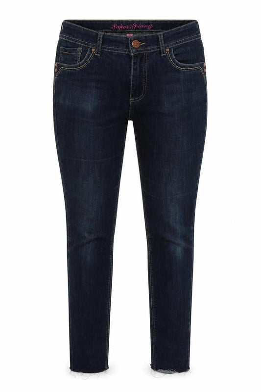 Front view of Denim co women’s blue skinny jeans, size UK 14, 27-inch leg