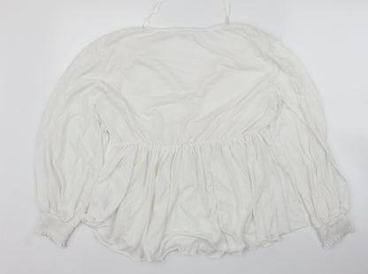 Back view of Nine by Savannah Miller women’s white basic t-shirt, size UK 6