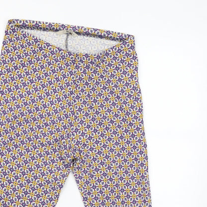 Tu Womens White Floral  Bloomer Trousers Size 16 L20 in