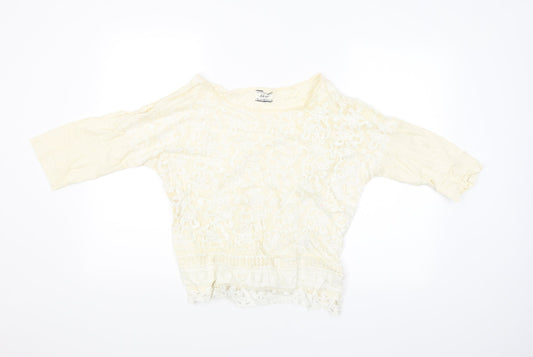 NEXT Womens Beige Floral  Basic Blouse Size 14