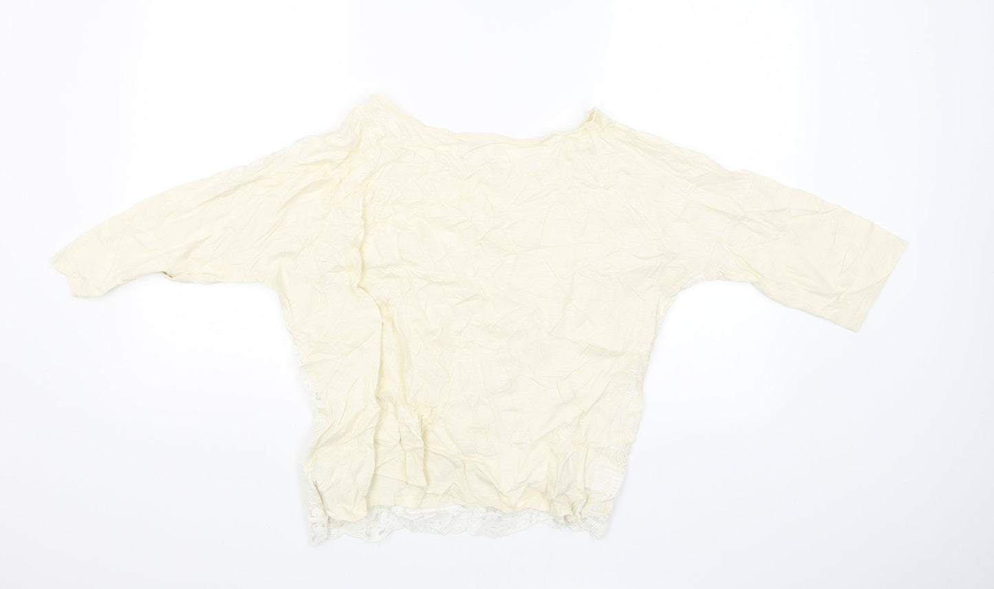 NEXT Womens Beige Floral  Basic Blouse Size 14