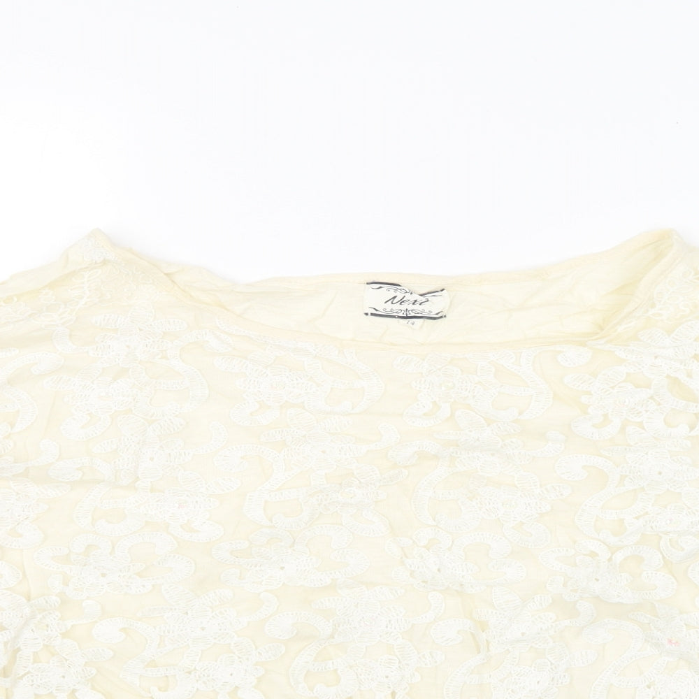 NEXT Womens Beige Floral  Basic Blouse Size 14