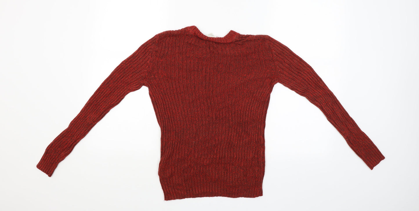 H&M Womens Red   Pullover Jumper Size S