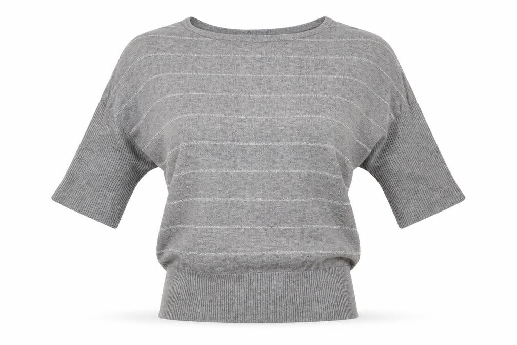 HOOCH Womens Grey Striped  Pullover Jumper Size 8
