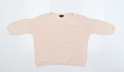 Preloved Topshop Womens Pink   Pullover Jumper Size 6 - Front