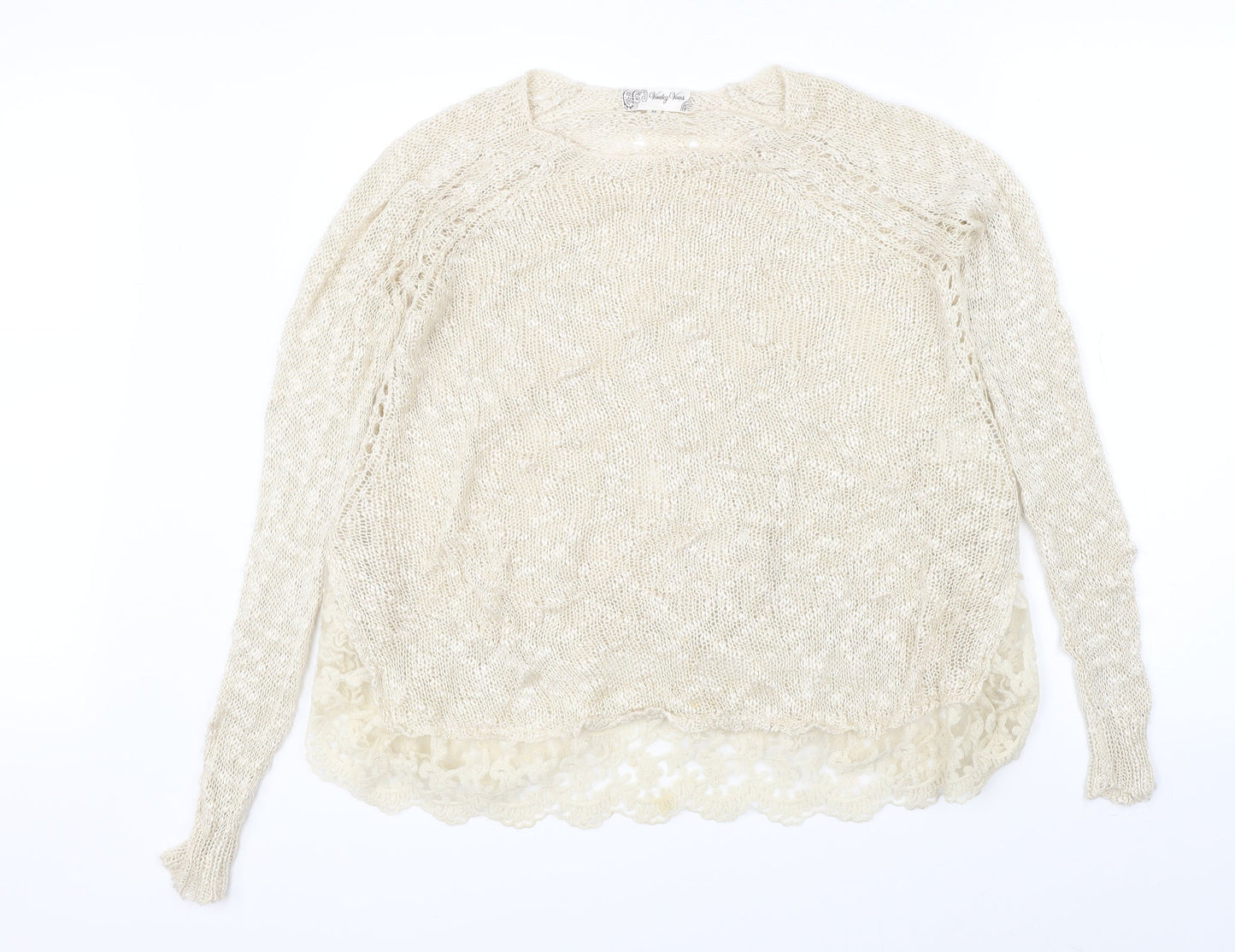 Vouley Vous Womens Beige   Pullover Jumper Size M