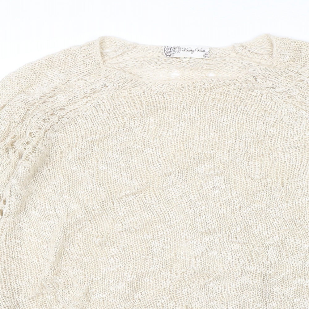 Vouley Vous Womens Beige   Pullover Jumper Size M