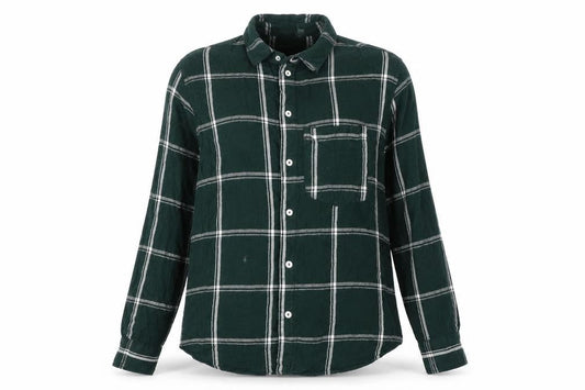H&M Womens Green Check  Basic Button-Up Size 10