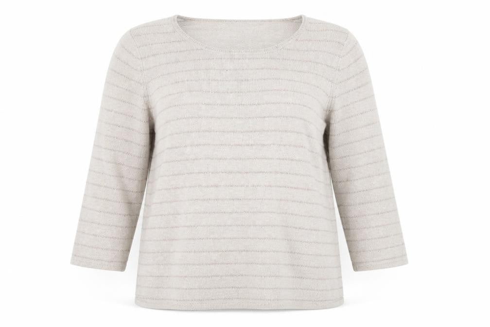 Marks & Spencer Womens Beige Striped  Pullover Jumper Size 14